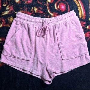Zara fuzzy pink lounge shorts